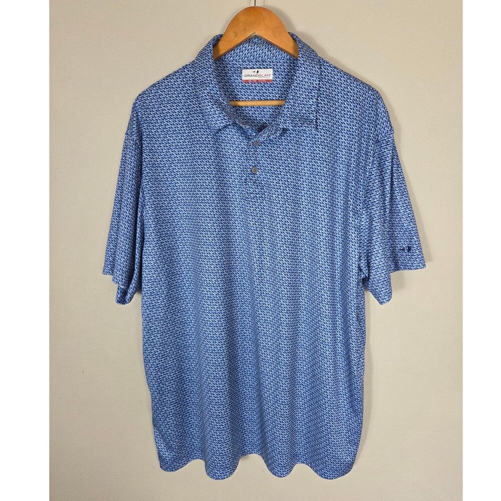 Grand Slam Performance Men's Blue & White Polo Shirt Size XXL